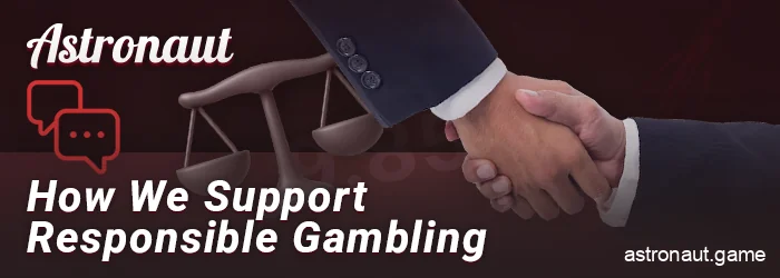 Assistance for players in astronaut game for responsible gaming